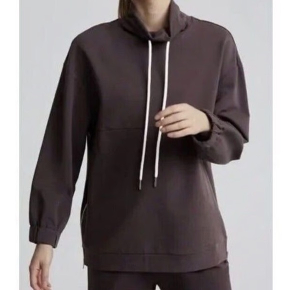 Varley Atlas Deep Chocolate Brown Long Sleeve Cowl Neck Sweater Women’s Small - Picture 1 of 7